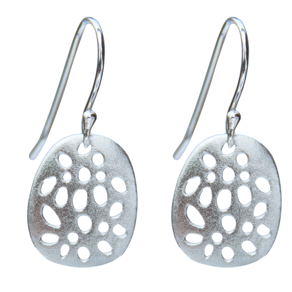Mini Lace, Små blonde øreringe, Sterling sølv
